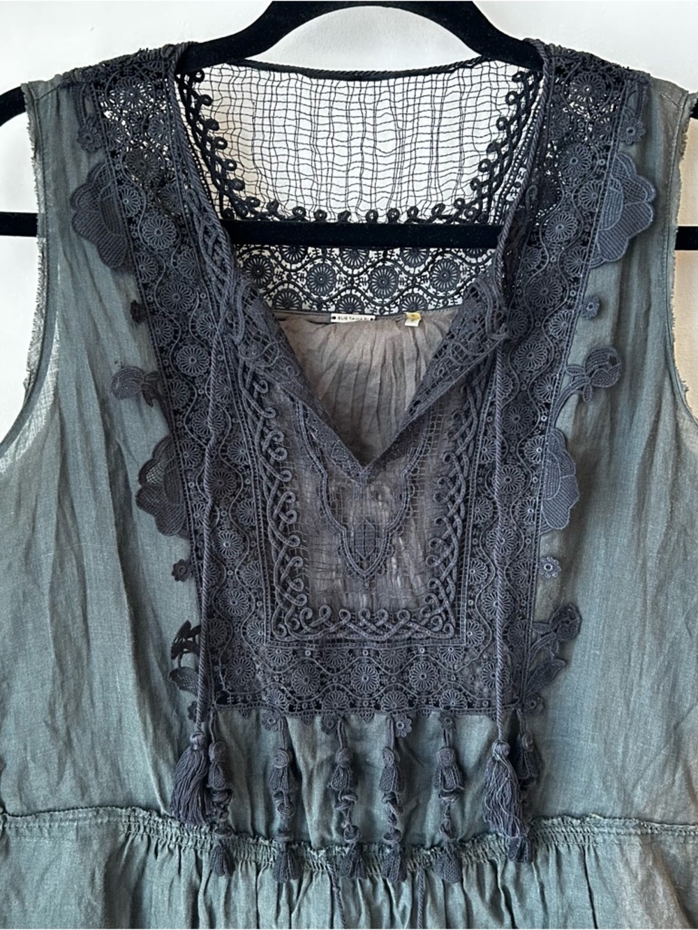 Elie Tahari Dark Green Boho Chic Fairycore Cottagewitch Whimsigoth Woodland